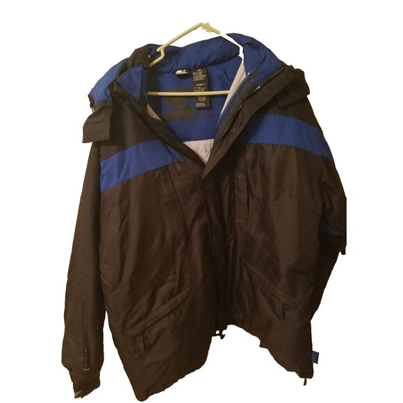 Starter Mens Large Black Hooded Ski Jacket Size Large